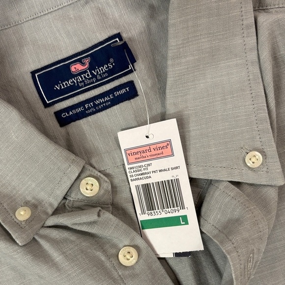 Vineyard Vines Men's Casual Gray Button Down Shirt - Picture 2 of 3